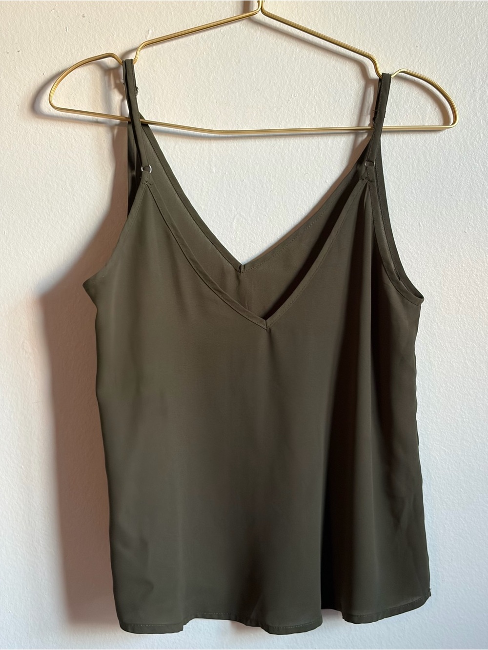 SHEIN Olive Green Cami with Black Label